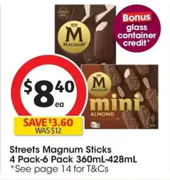 Coles Streets Magnum Sticks offer