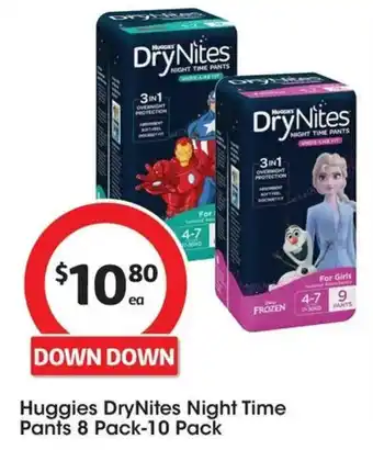 Coles Huggies DryNites Night Time Pants offer