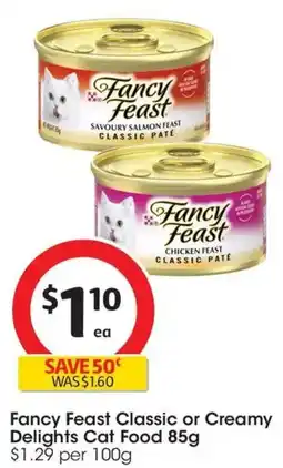 Coles Fancy Feast Classic or Creamy Delights Cat Food offer