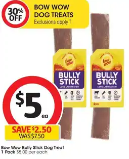 Coles Bow Wow Bully Stick Dog Treat offer