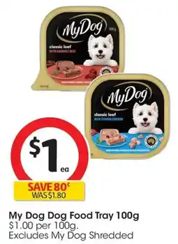 Coles My Dog Dog Food Tray offer