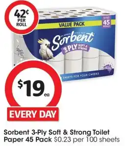 Coles Sorbent 3-Ply Soft & Strong Toilet Paper offer