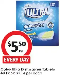 Coles Coles Ultra Dishwasher Tablets offer