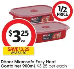 Coles Décor Microsafe Easy Heat Container offer