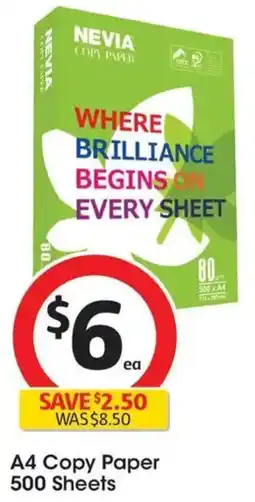 Coles A4 Copy Paper 500 Sheets offer