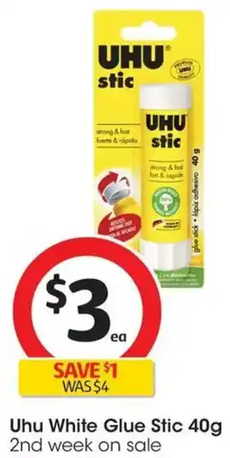 Coles Uhu White Glue Stic offer