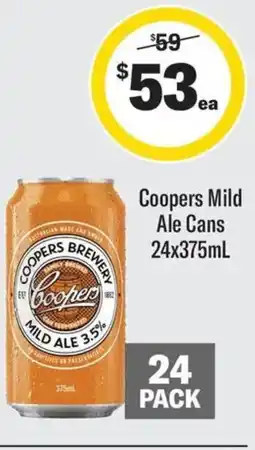 Coles Coopers Mild Ale Cans offer