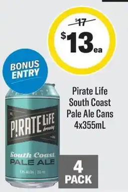 Coles Pirate Life South Coast Pale Ale Cans offer