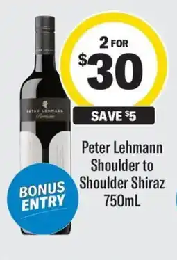 Coles Peter Lehmann Shoulder to Shoulder Shiraz offer