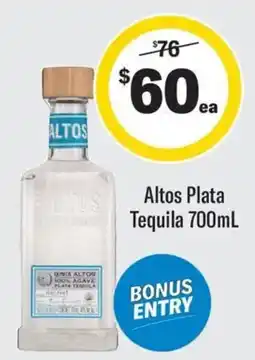 Coles Altos Plata Tequila offer