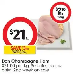 Coles Don Champagne Ham offer