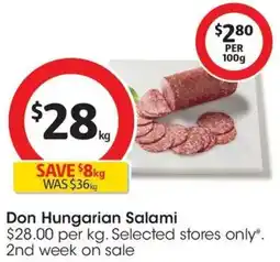 Coles Don Hungarian Salami offer
