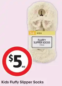 Coles Kids Fluffy Slipper Socks offer