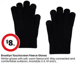 Coles Brooklyn Touchscreen Fleece Gloves offer