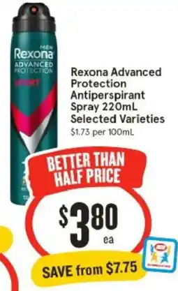 IGA Rexona Advanced Protection Antiperspirant Spray offer