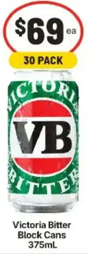 IGA Victoria Bitter Block Cans offer