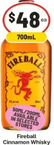 IGA Fireball Cinnamon Whisky offer