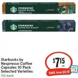 IGA Starbucks by Nespresso Coffee Capsules offer
