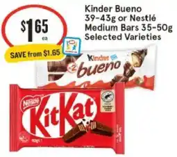 IGA Kinder Bueno or Nestlé Medium Bars offer
