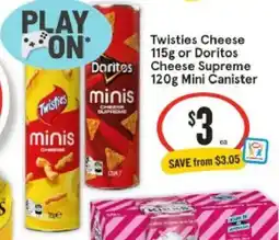 IGA Twisties Cheese or Doritos Doritos Cheese Supreme Mini Canister offer