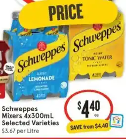 IGA Schweppes Mixers offer