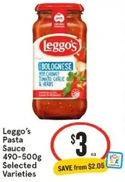 IGA Leggo's Pasta Sauce offer