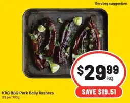 IGA KRC BBQ Pork Belly Rashers offer