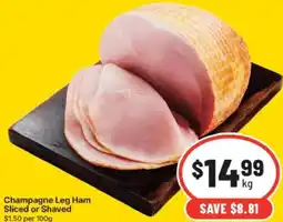 IGA Champagne Leg Ham Sliced or Shaved offer
