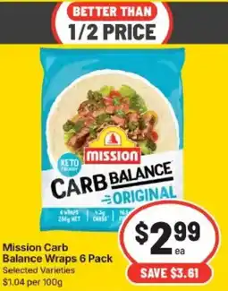 IGA Mission Carb Balance Wraps offer