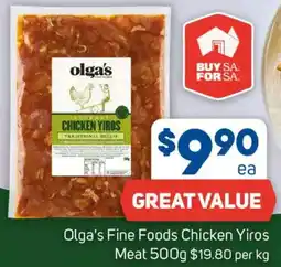 Foodland Olga's Fine Foods Chicken Yiros Meat offer