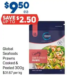 Foodland Global Seafoods Prawns Cooked & Peeled offer