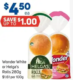Foodland Wonder White or Helga's Rolls offer