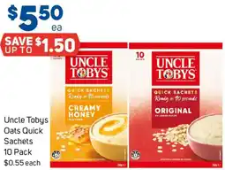 Foodland Uncle Tobys Oats Quick Sachets offer