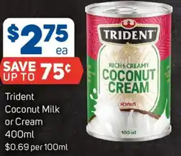 Foodland Trident Coconut Milk or Cream offer