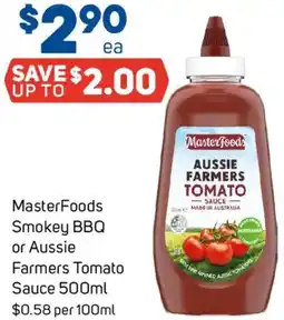 Foodland MasterFoods Smokey BBQ or Aussie Farmers Tomato Sauce offer