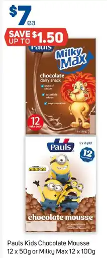 Foodland Pauls Kids Chocolate Mousse or Milky Max offer