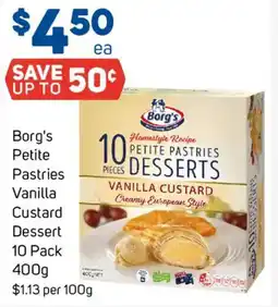 Foodland Borg's Petite Pastries Vanilla Custard Dessert offer