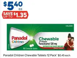 Foodland Panadol Children Chewable Tablets offer