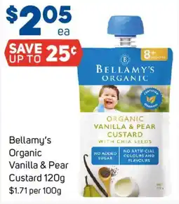Foodland Bellamy's Organic Vanilla & Pear Custard offer