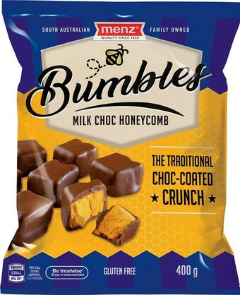 IGA Menz Bumbles Milk Choc Honeycomb 400g offer