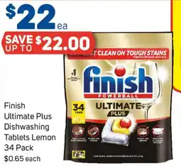 Foodland Finish Ultimate Plus Dishwashing Tablets Lemon offer