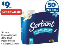 Foodland Sorbent Hypo Allergenic 3 Ply Toilet Paper offer