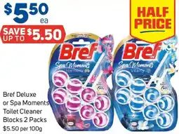 Foodland Bref Deluxe or Spa Moments Toilet Cleaner Blocks offer