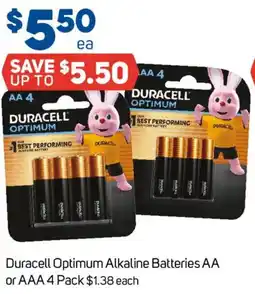 Foodland Duracell optimum alkaline batteries aa or aaa offer