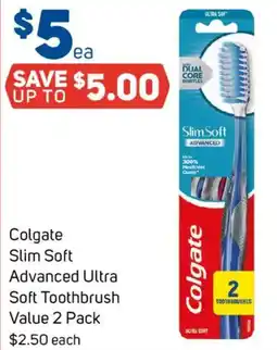 Foodland Colgate Slim Soft Advanced Ultra Soft Toothbrush Value offer