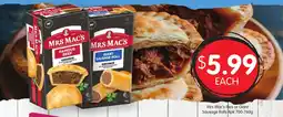 Spudshed Mrs Macs Pies or Giant Sausage Rolls 4pk offer