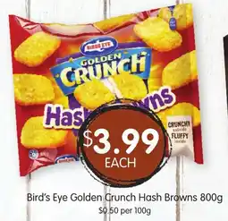 Spudshed Birds Eye Golden Crunch Hash Browns offer