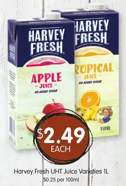 Spudshed Harvey fresh uht juice varieties offer