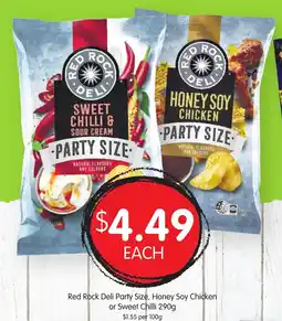Spudshed Red Rock Deli Party Size Honey Soy Chicken or Sweet Chilli offer