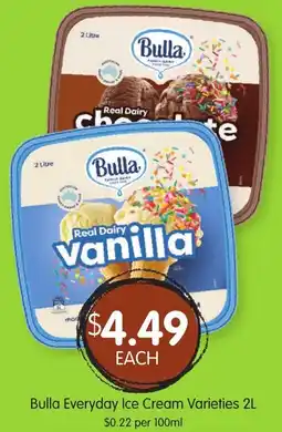 Spudshed Bulla Everyday Ice Cream Varieties offer
